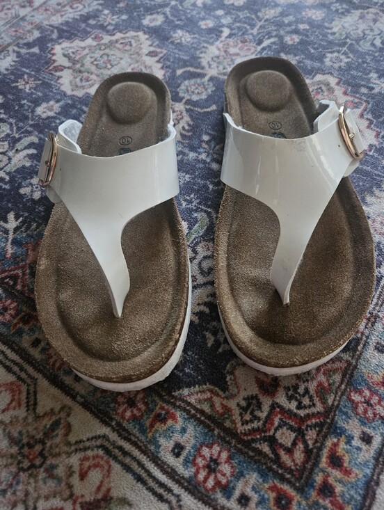 Softmoc Shoes - Softmoc White Cork Sandals. 10